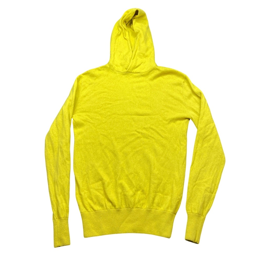 Asher Sero Mens Small Yellow Wool Cashmere Blend Pullover Hoodie Sweater Boho